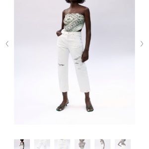 Zara the pepper mom jeans in white size 4